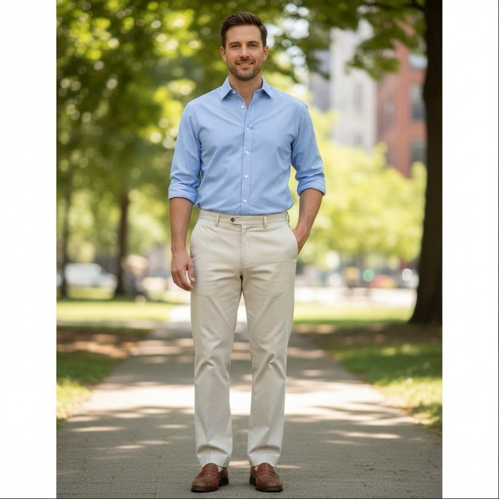 LL‎ Bean Mens Size 37x29 Khaki Pants Classic Fit Chino Preppy Office Work Casual